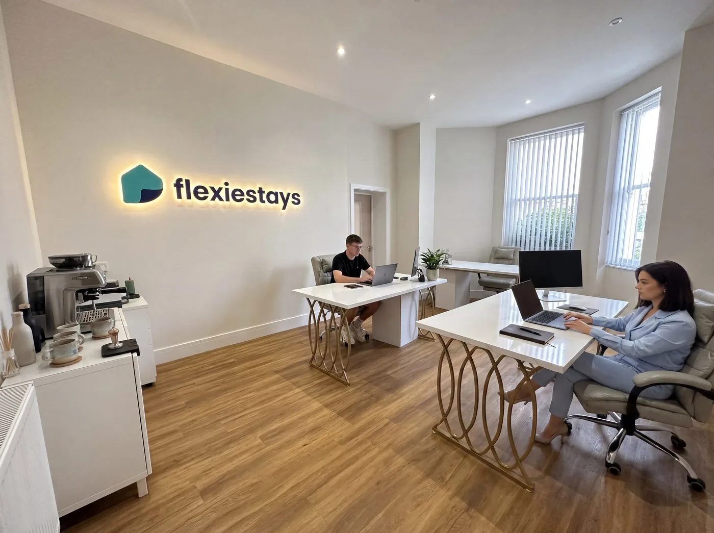 The FSM Management team working together at the Flexiestays office in Bournemouth